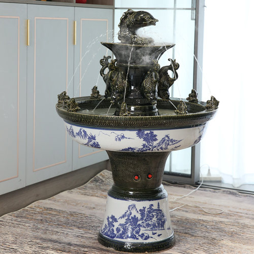 陶瓷喷泉循环水摆件办公室客厅