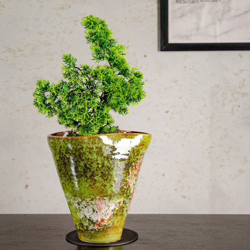 窑变釉锥形陶瓷花盆绿植盆栽用
