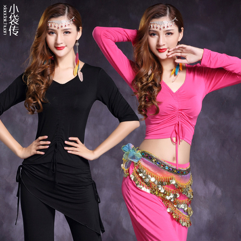 肚皮舞秋春夏上衣练功服装2024新款练习表演出女衣服瑜伽抽绳古典