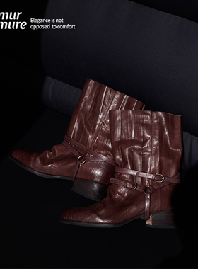 Le' Murmure 都市浮游者 ·旧日绮梦 Italy水洗牛皮 松弛感宽筒靴