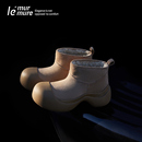 Le' Murmure 波浪厚底的建筑诗学_羊卷毛套筒及踝冬靴 时髦雪地靴