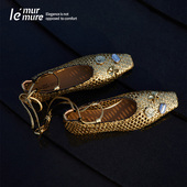 编织绕带艺术设计师芭蕾舞鞋 Murmure 璨若星河_超软金属羊皮