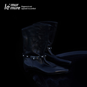 重工水洗马皮 扎哈·哈迪德建筑美学 马衔扣骑士中靴 Murmure