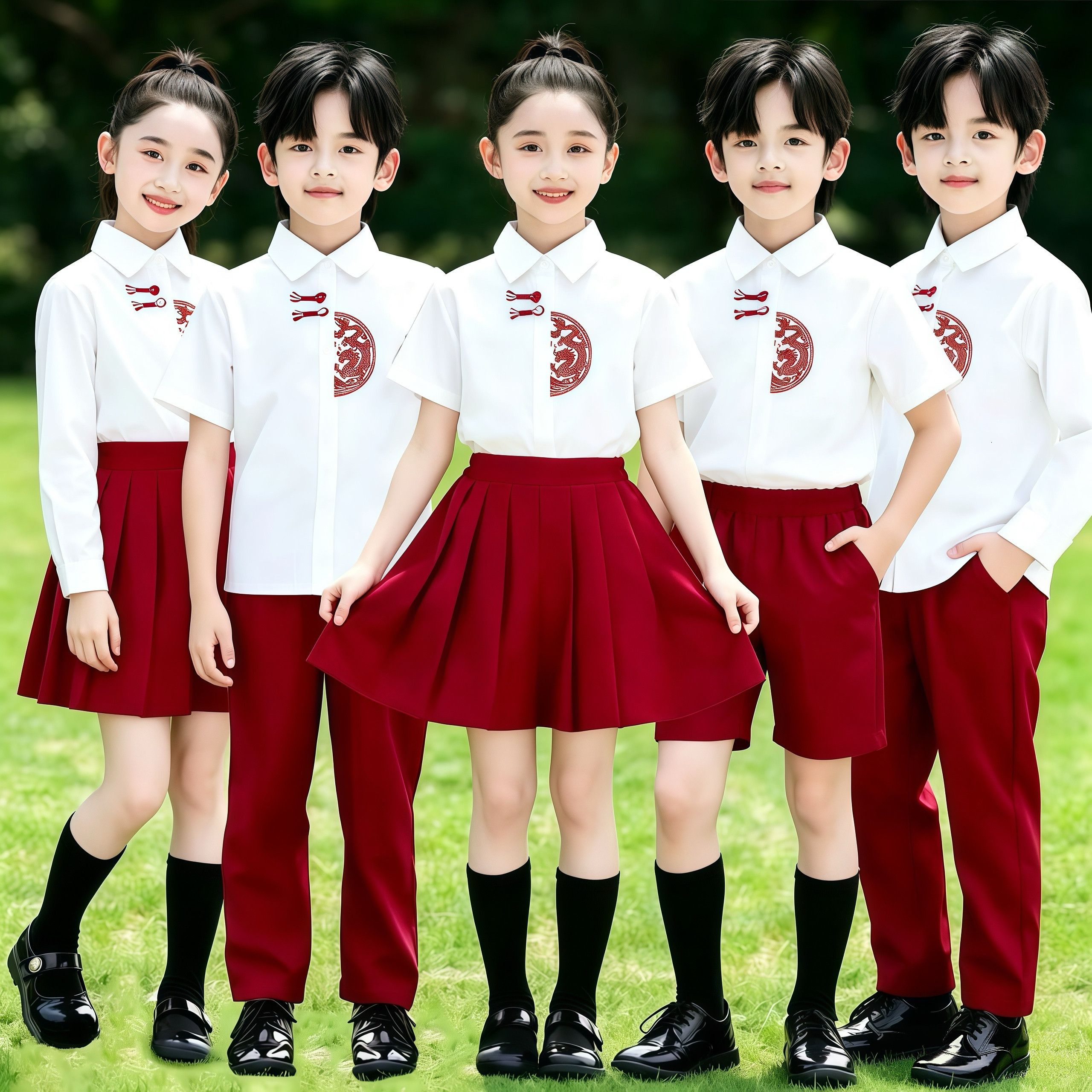 儿童合唱演出服幼儿园毕业照班服小学生国风朗诵服运动会表演服装