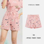 宽松休闲居家有口袋女士精纱家居短裤 三枪纯棉睡裤 薄款 新品 女夏季