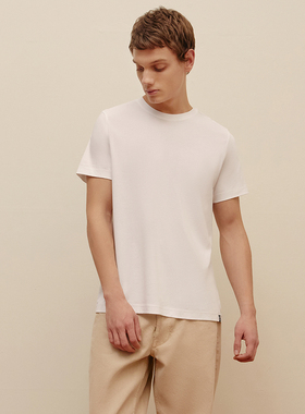 三枪新疆棉圆领男士短袖t恤纯色夏季潮流莱卡棉弹力棉短袖23673