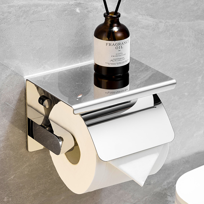 卫生间免打孔304不锈钢纸巾架