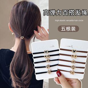 山茶花头绳女马尾高气质皮筋成人发绳弹力耐用橡皮筋皮套绑扎头发