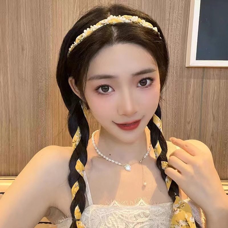 优雅气质碎花飘带编发发箍女洋气时尚丝巾头箍季绑发发带发卡头饰,饰品/流行首饰/时尚饰品新,发饰,淘宝优惠券,粉丝福利购,淘宝优惠卷
