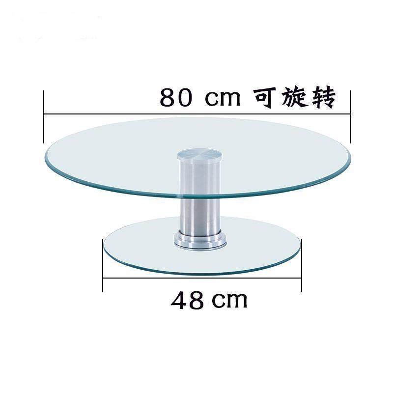 双层餐桌转盘钢化玻璃加高转台二层酒水架酒店展示台圆桌家用简约