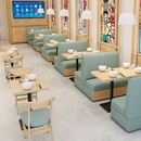 定制西餐厅饭店卡座沙发桌椅组合简约软包商用咖啡奶茶甜品靠墙凳