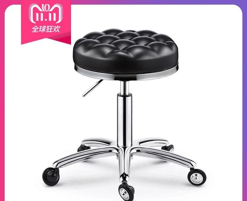 不缠发新款美容凳升降滑轮凳大工凳旋转家用圆凳理发店椅子美发凳