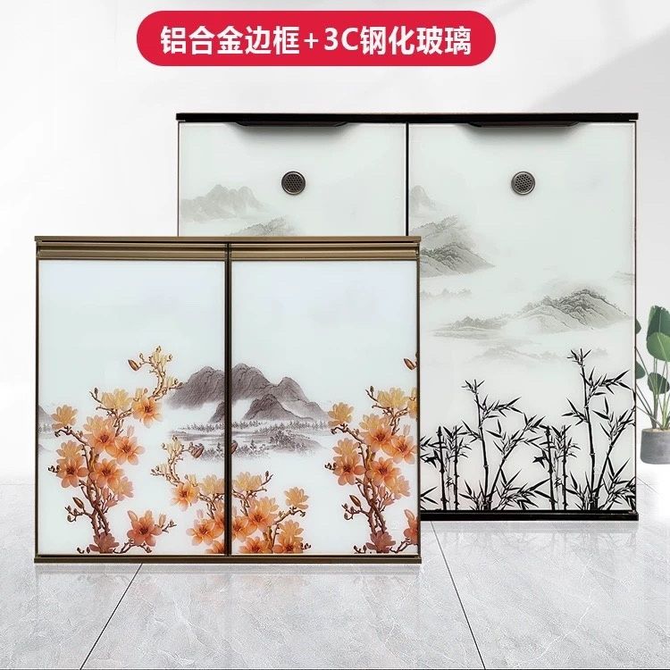 带框钢化玻璃橱柜门晶免打孔自装