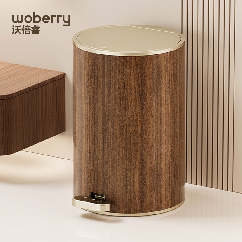 垃圾桶家用高颜值客厅带盖子覆古脚踏厕所化妆室厨房2024新款卫生