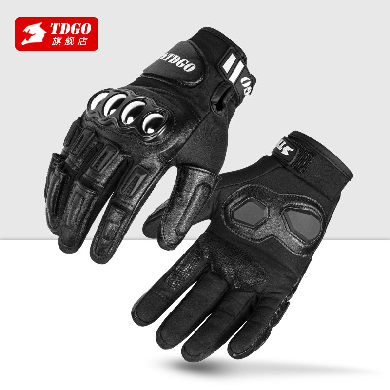 冬季骑行手套防风防水防摔男女保暖防寒摩托车手套复古机车全指