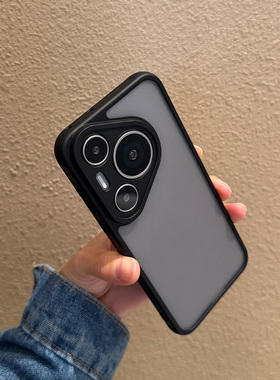 适用华为pura手机壳pro防摔新款保护壳70简约p磨砂mete防指纹mete磁吸magsafe黑色80精孔p全包60镜头mate