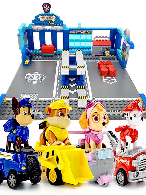 PAW PAW TEAM의 새로운 장난감 세트 PAW PATROL 구조 차량 ARCHIE TIANTIAN WANGWANG 빌딩 블록