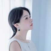 Selfish 黑玛瑙白水晶耳钉 deco风格 精选 西洋vintage古董复刻Art