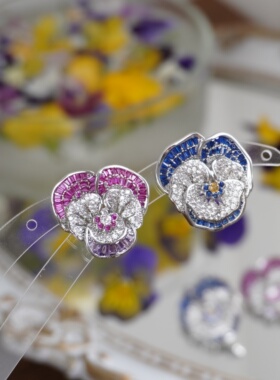 Selfish|Du家|Tres Oscula Angeli|不对称设计古典三色堇耳钉耳饰