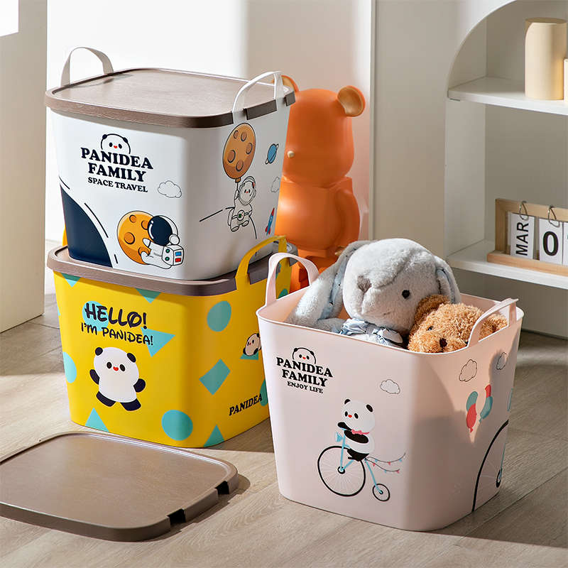 高颜值儿童玩具收纳箱家用卡通塑料整理箱童装整理零食收纳筐