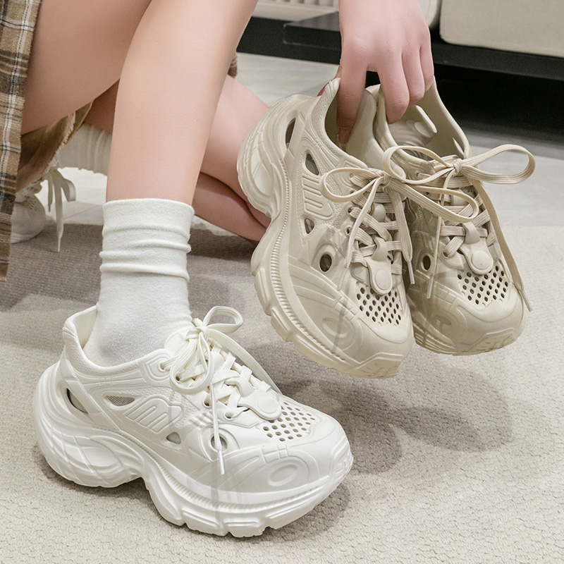 厚底老爹洞洞鞋女2025夏季新款女