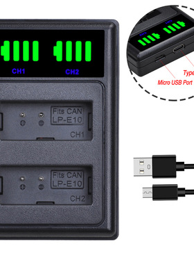 适用1300D佳能相机充电器1200D 1100D 1500D 3000D 4000D数码LP-E10电池X80单反2000D配件canon非原装EOS