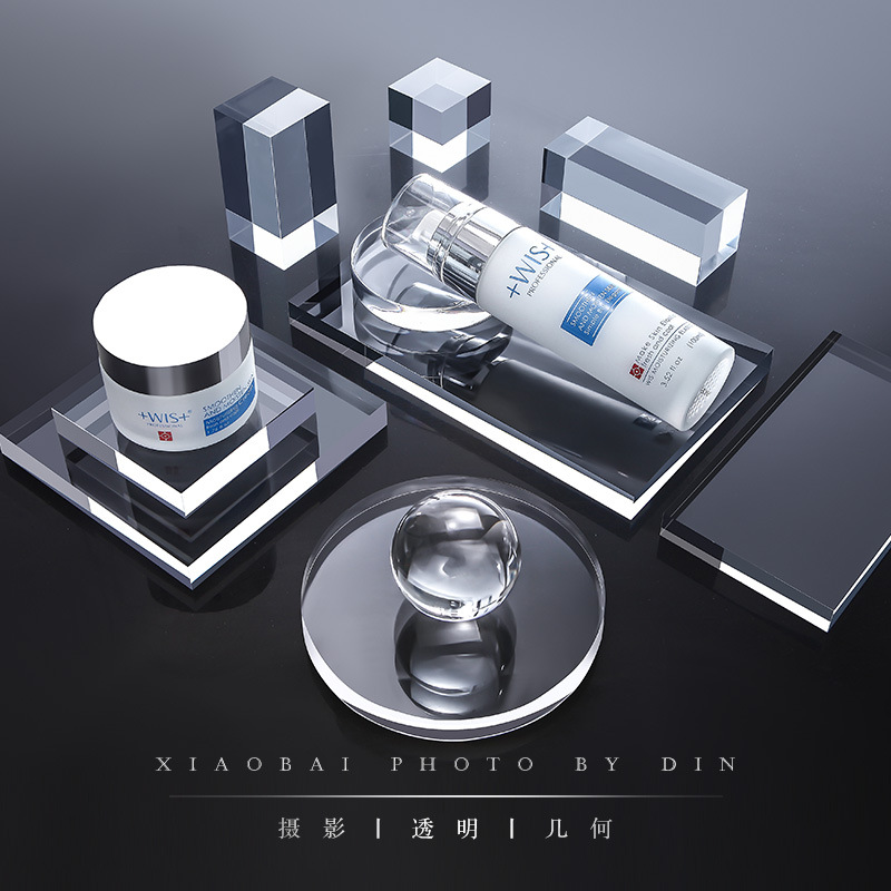 透明亚克力玻璃球美妆展示台摄影