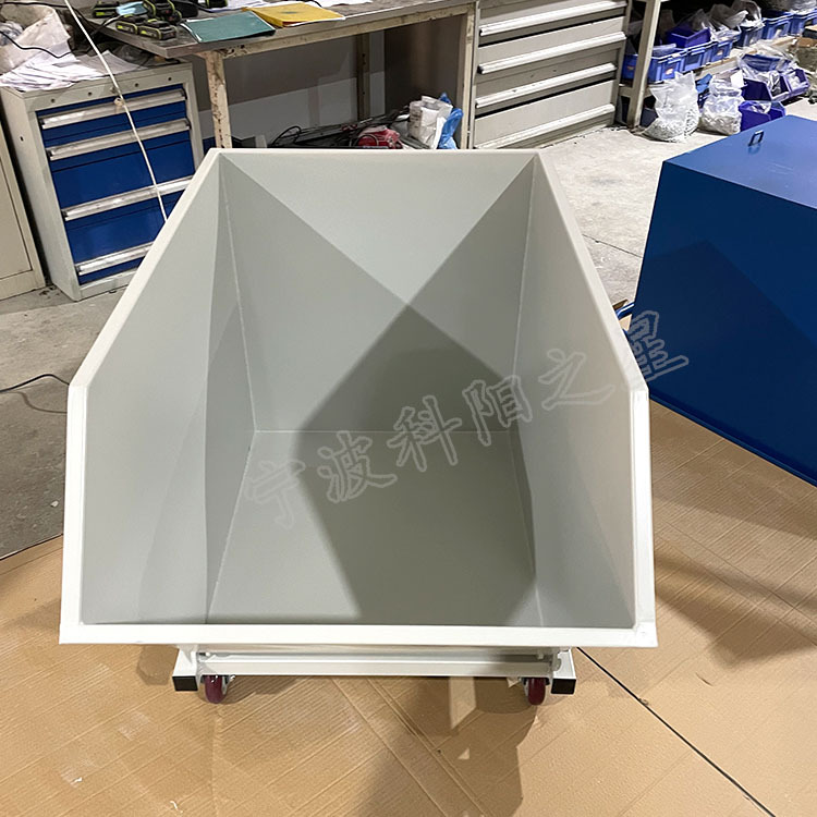定制铁屑车工业周转工具车机床手推废料收集车带叉车孔料车翻斗车
