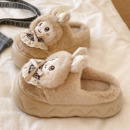 毛毛拖鞋女冬季可爱围裙兔子厚底增高室内家居加绒保暖包头棉拖鞋