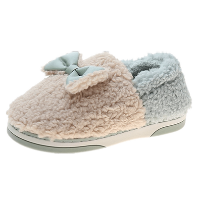 厚底包跟加毛绒防滑冬天棉拖鞋