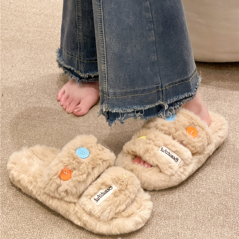 时尚秋冬季新款外穿棉拖鞋