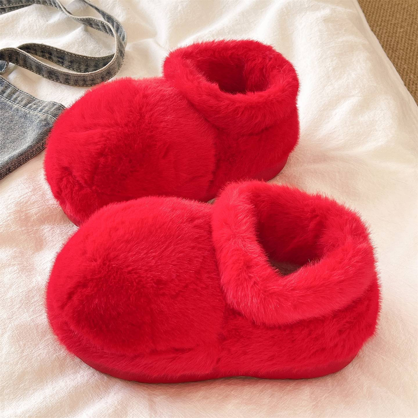 踩屎感棉拖鞋女款冬季室内居家包跟厚底防滑加绒加厚保暖外穿棉靴