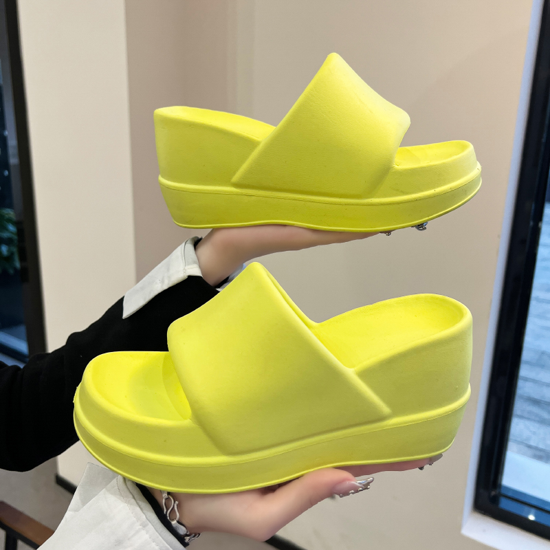 夏季时尚外穿厚底松糕高跟凉拖鞋