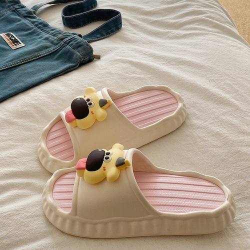 厚底踩屎感卡通帽子长舌狗凉拖鞋