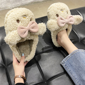 棉拖鞋 女家用秋冬天室内保暖居家防滑可爱卡通毛毛绒家居棉拖鞋 男