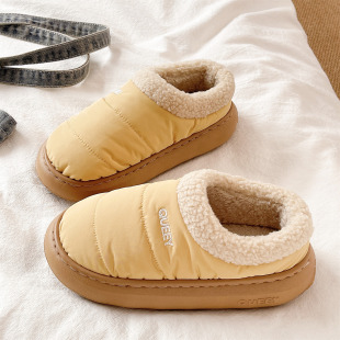 棉拖鞋女士冬季羽绒布防水外穿加绒保暖室内家居防滑包跟月子棉鞋
