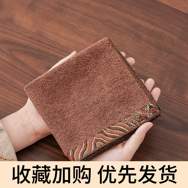 棉麻茶巾加厚吸水刺绣茶桌布大号禅意茶垫抹布家用茶台毛巾茶配件