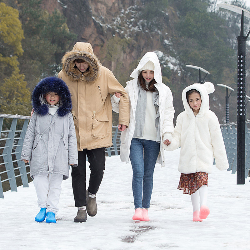 MEN AND WOMEN ADULT SILICONE SHOE COVERS WATERPROOF RAINY DAYS THICKENED NON-SLIP WEAR-RESISTANT BOTTOM PVC RAIN BOOTS COVER RAIN BOOTS