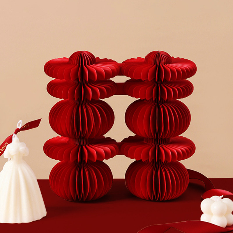 结婚喜字摆件立体蜂窝囍字装饰婚房桌面玄关喜庆布置婚庆用品大全