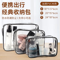 Transparent cosmetic bag, travel portable, large-capacity waterproof cosmetics, pvc boarding storage toiletry bag thumbnail 6