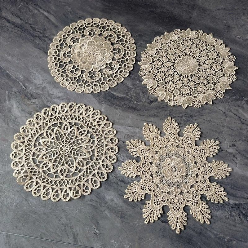 复古轻奢蕾丝餐垫桌垫茶几垫布艺圆形盘垫杯垫咖啡垫子花瓶台灯垫,居家布艺,万能盖巾,淘宝优惠券,粉丝福利购,淘宝优惠卷