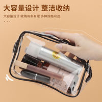 Transparent cosmetic bag, travel portable, large-capacity waterproof cosmetics, pvc boarding storage toiletry bag thumbnail 8
