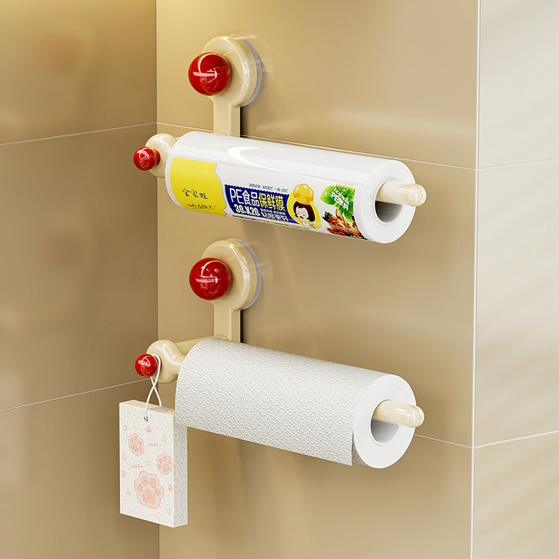 吸盘厨房纸挂架免打孔懒人一次性抹布纸巾悬