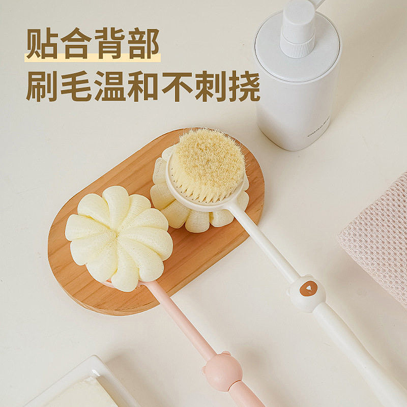 多功能洗澡刷长柄软毛沐浴球浴花家用搓澡巾双面搓泥去灰搓澡神器
