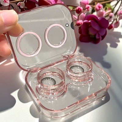 隐形眼镜盒子透明无盖冷淡风双联