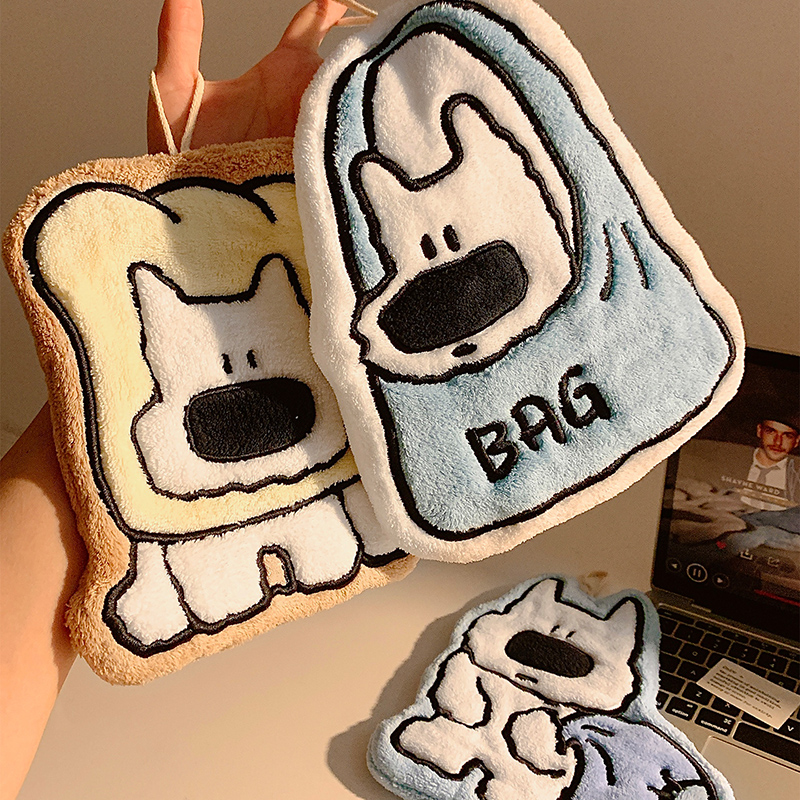 卡通擦手毛巾挂式可爱超强吸水加