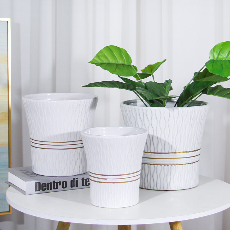 陶瓷花盆托盘轻奢高级感纯白色蝴蝶兰花绿萝多肉大小盆栽家用桌面,家居饰品,花盆,淘宝优惠券,粉丝福利购,淘宝优惠卷