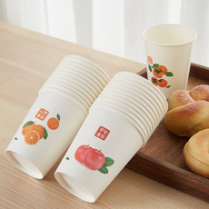 Бумажный стакан 纸杯一次性杯子商用加厚水杯咖啡杯家用待客聚会茶杯加硬整箱中号