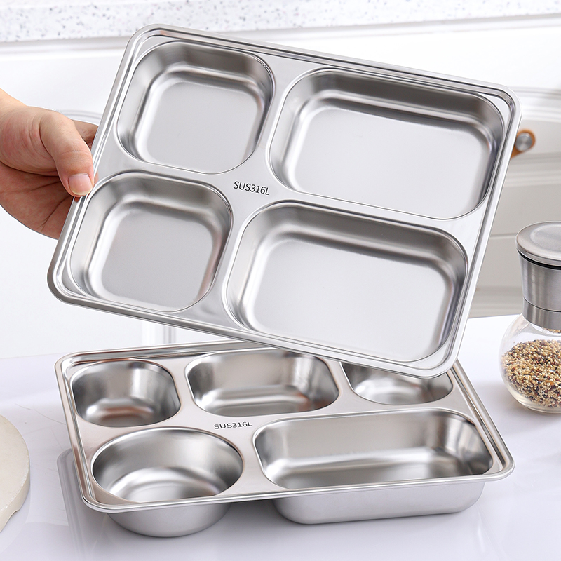 316不锈钢饭盒304餐盘分格