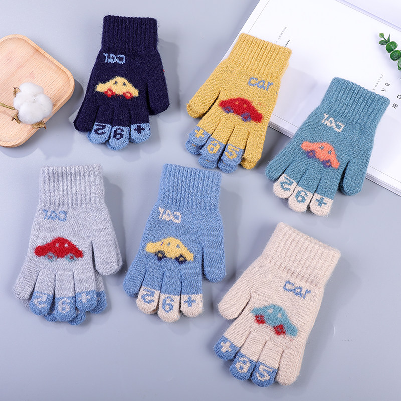 儿童五指手套可爱卡通宝宝防寒小